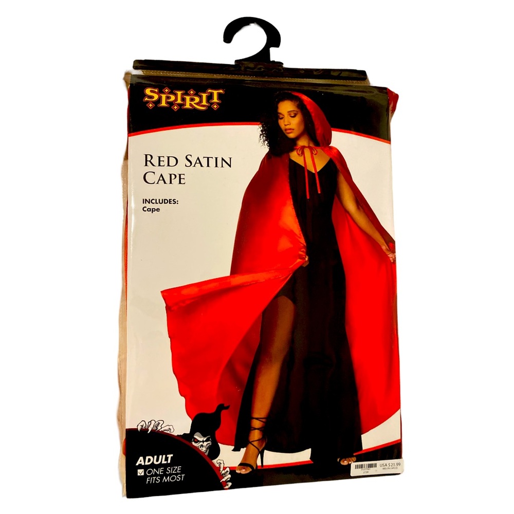 SPIRIT HALLOWEEN RED SATIN CAPE